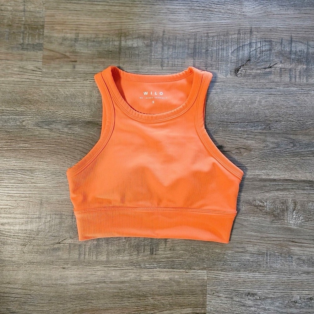 Wilo The Label Orange‎ Ribbed Cropped Tank